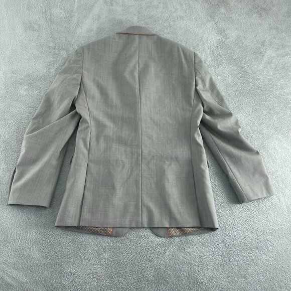 Mens Tallia 38R Gray Wool Blazer Jacket With Polka Dot Lining 0168 - Picture 7 of 11